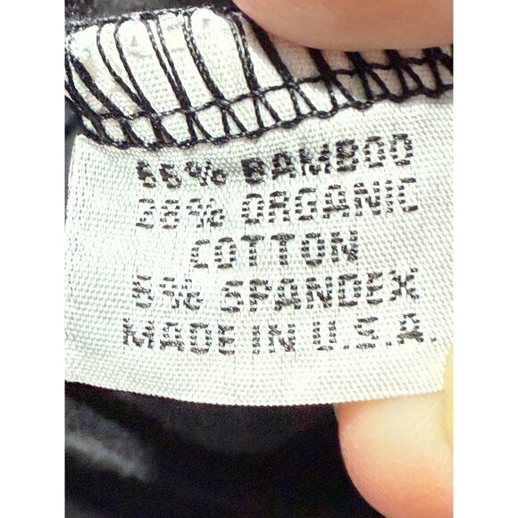 Bryn Walker Shirt Tunic Top Trapeze Short Sleeve Stretch Womens Large Black USA - Picture 6 of 8